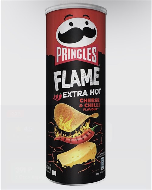 Чипсы Pringles Flame Cheese and Chill сыр и перец чили, острые картофельные европейские снеки 160 гр. 3242 - фото 10464