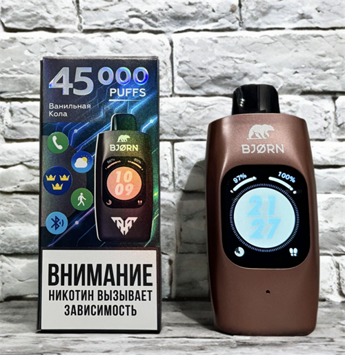 Bjorn TT Pro Max 45000 - 45000 затяжек с сенсорным экраном, возможностью принимать звонки, счётом затяжек в день и за время, счётом мл, колонкой, шагомером 4753 - фото 14883