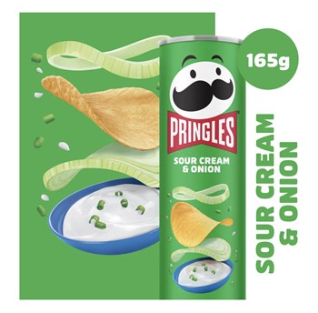 Pringles картофельные чипсы со вкусом сметаны и лука, 165 г 3243