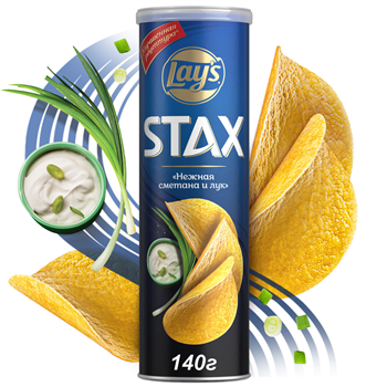 Чипсы Lay's STAX Сметана и лук 140г 3244