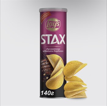 Чипсы картофельные Lay's Stax Ребрышки барбекю 140г 3245