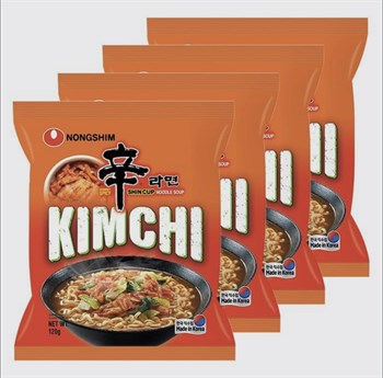 Лапша быстрого приготовления Кимчи Рамен Nongshim, пачка 120 г 4059