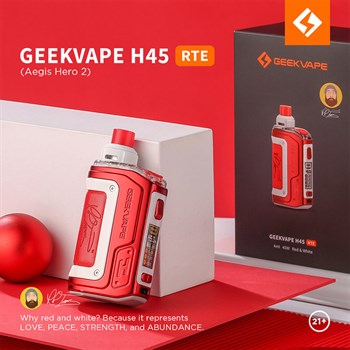 Набор Geek Vape Aegis Hero 2 (H45) White & Red Limited / Красно-белый лимитированый 2814